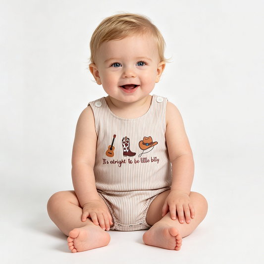 It's Alright To be Little Bitty Baby Boys Sleeveless Bubble Romper