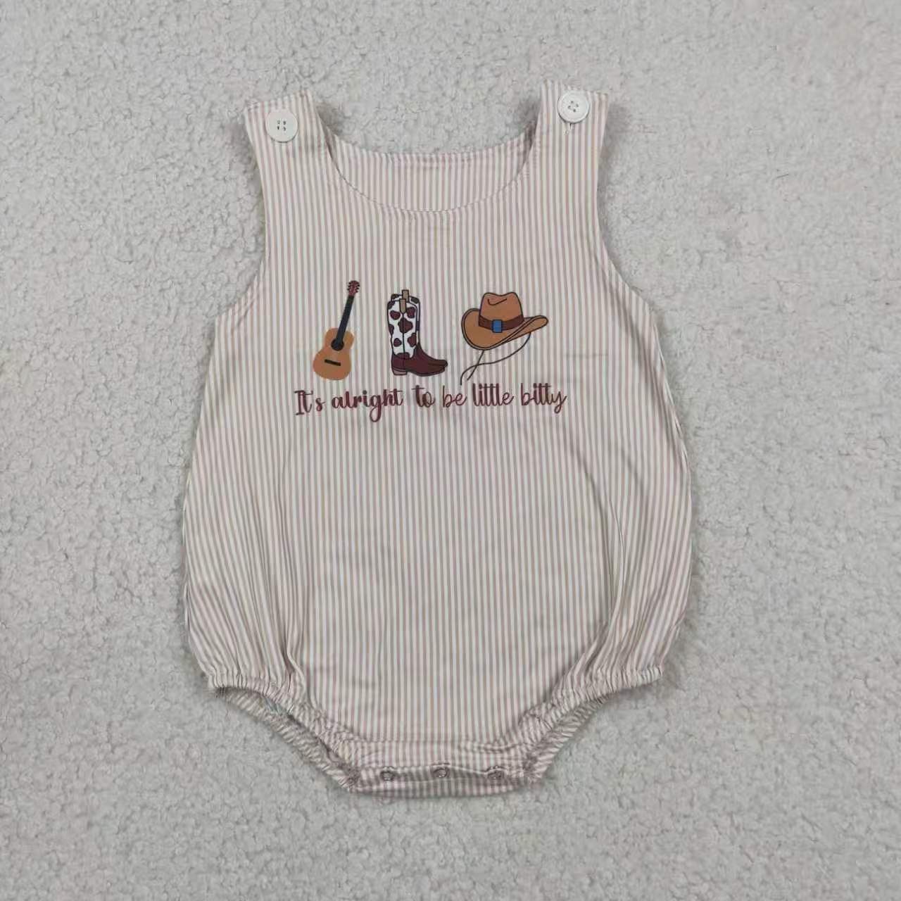 It's Alright To be Little Bitty Sibling Shorts Set Romper Western Styles