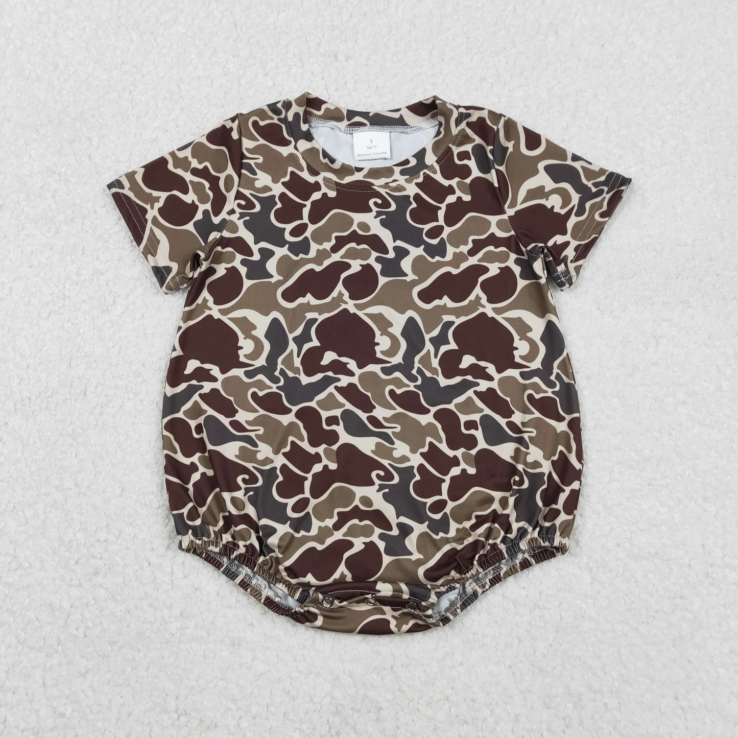 Sibling Baby Boys Hunting Camo Short Sleeve Bubble Romper