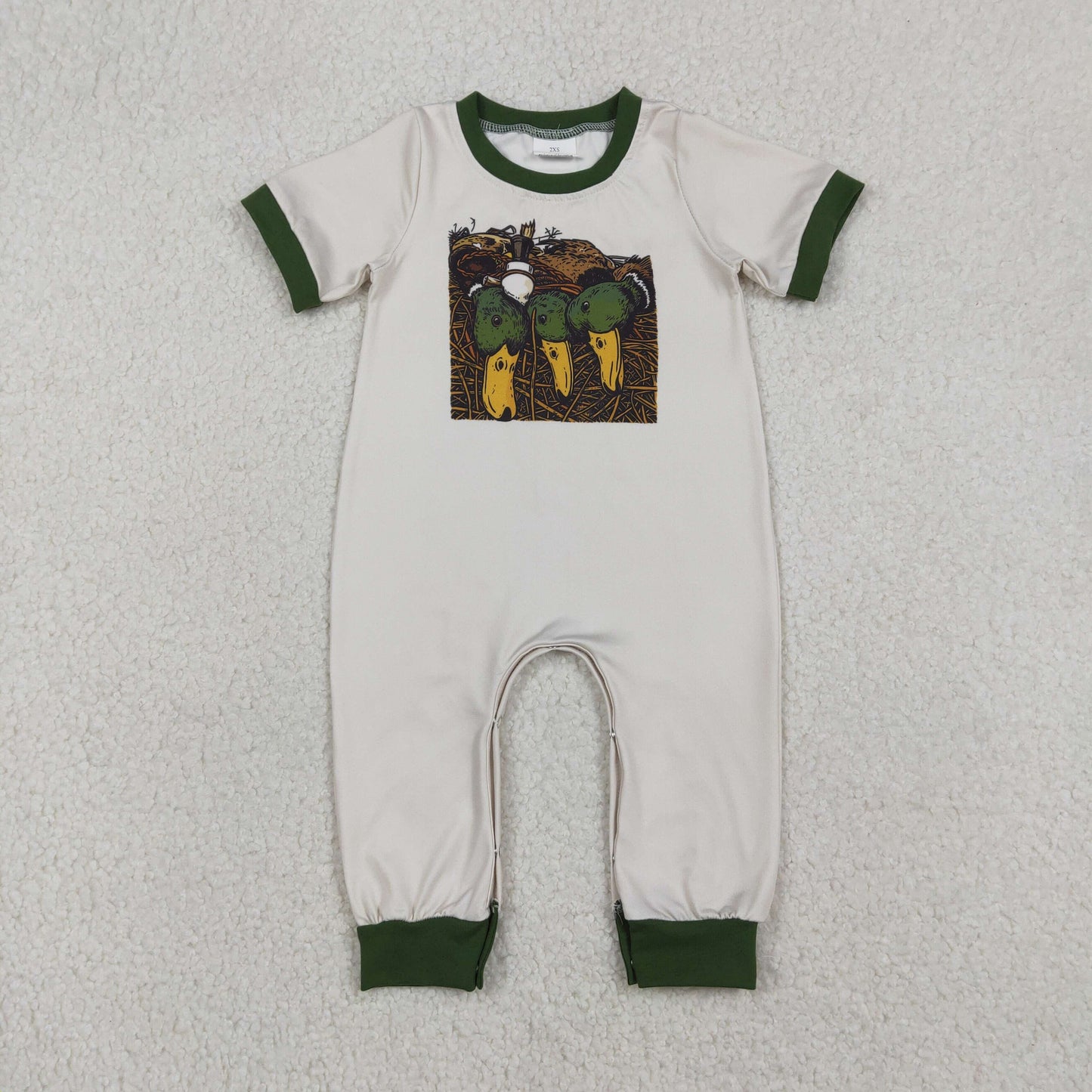 Sibling Baby Boys Short Sleeve Duck Dogs Hunting Pants Rompers