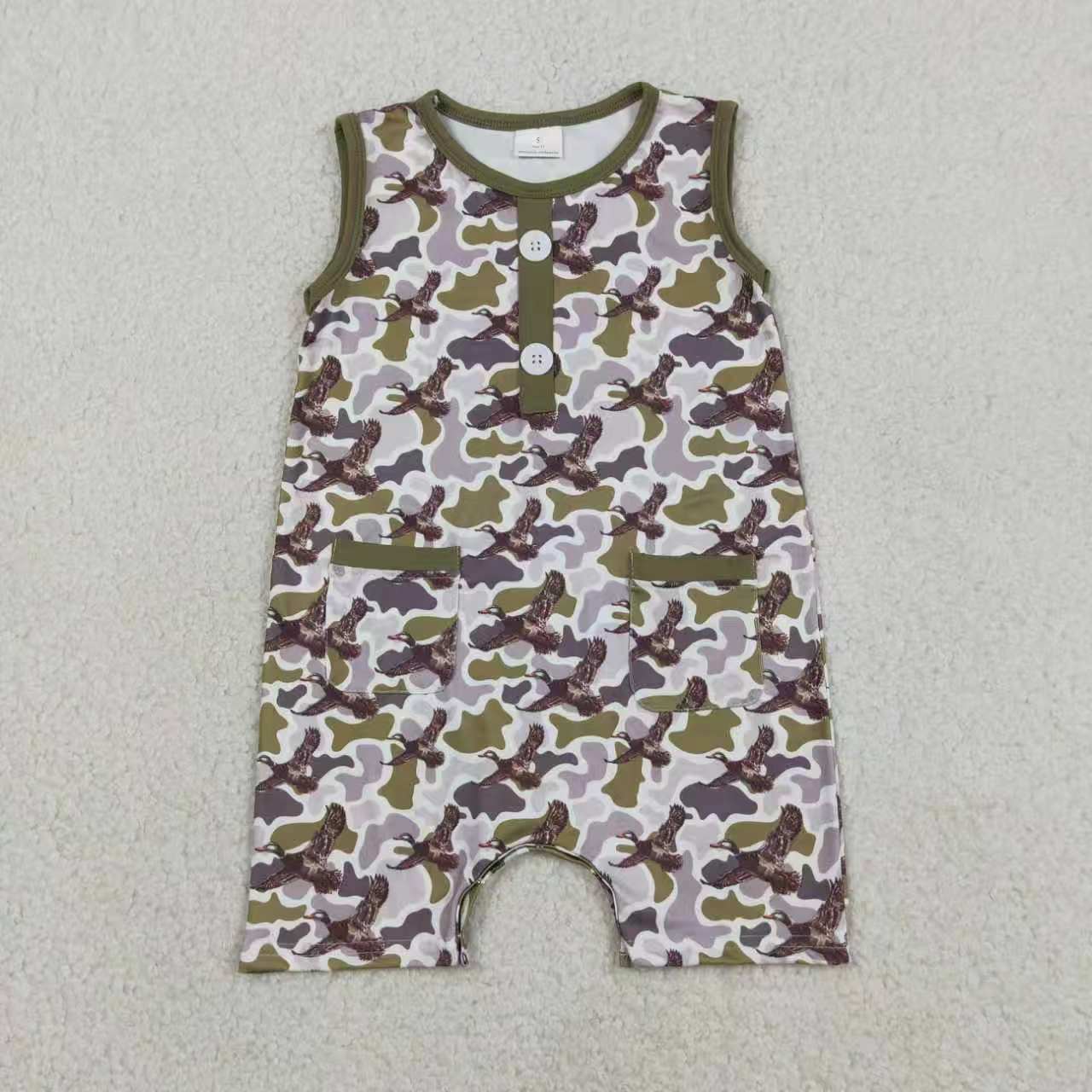 Baby Boys Sibling Camo Duck Shorts set +Romper