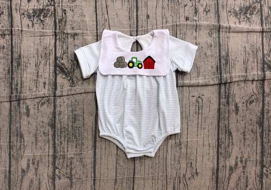 Baby Girls Farm Tractors Short Sleeve Romper Preorder