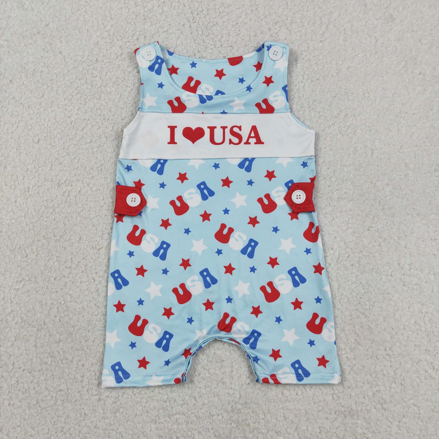 Sibling 4th of July Kids Clothes - "I ❤️ USA" Red White Blue Patriotic Collection