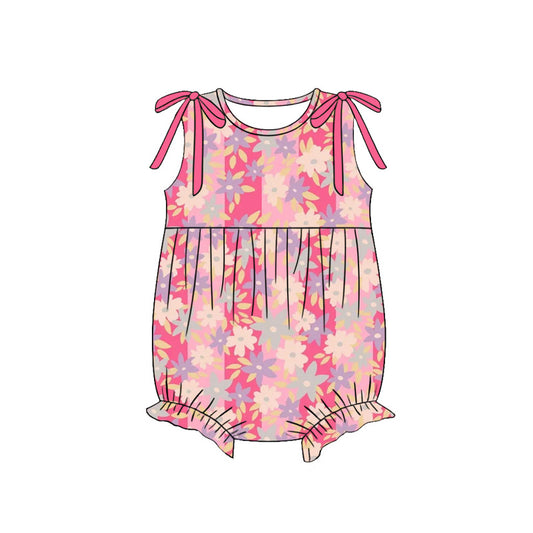 4.7 SR4169 Preorder Flowers Pink Girls Sleeveless Romper