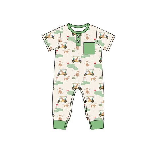4.17 SR4201 Preorder Golf Dog Pocket Baby Boys Summer Romper