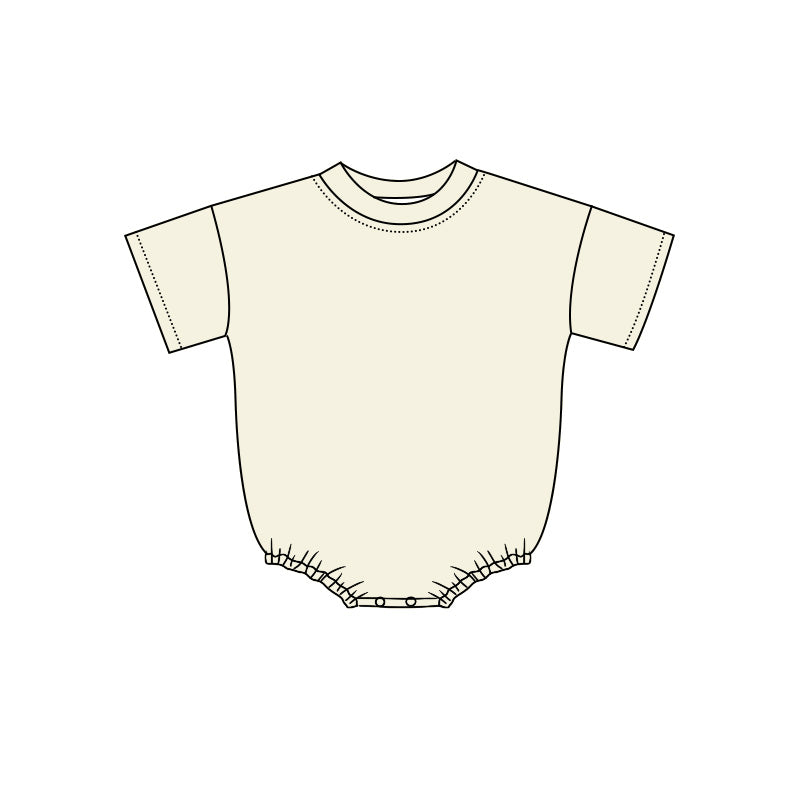 4.29 Baby Girls Boys Short Sleeve Cream Bubble Romper Preorder