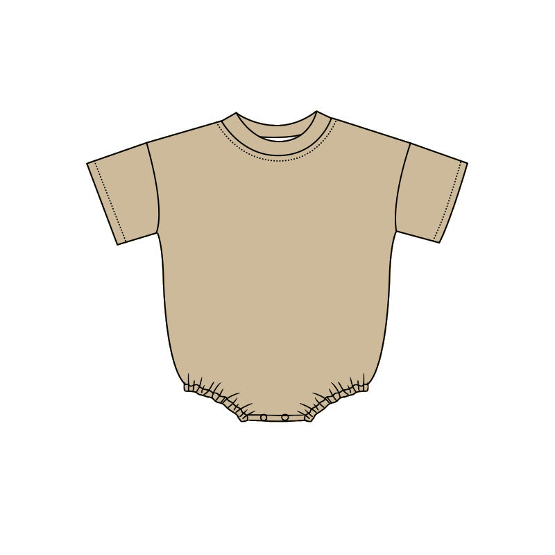 4.29 Baby Girls Boys Short Sleeve Khaki Bubble Romper Preorder