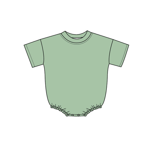 4.29 Baby Girls Boys Short Sleeve Sage Green Bubble Romper Preorder