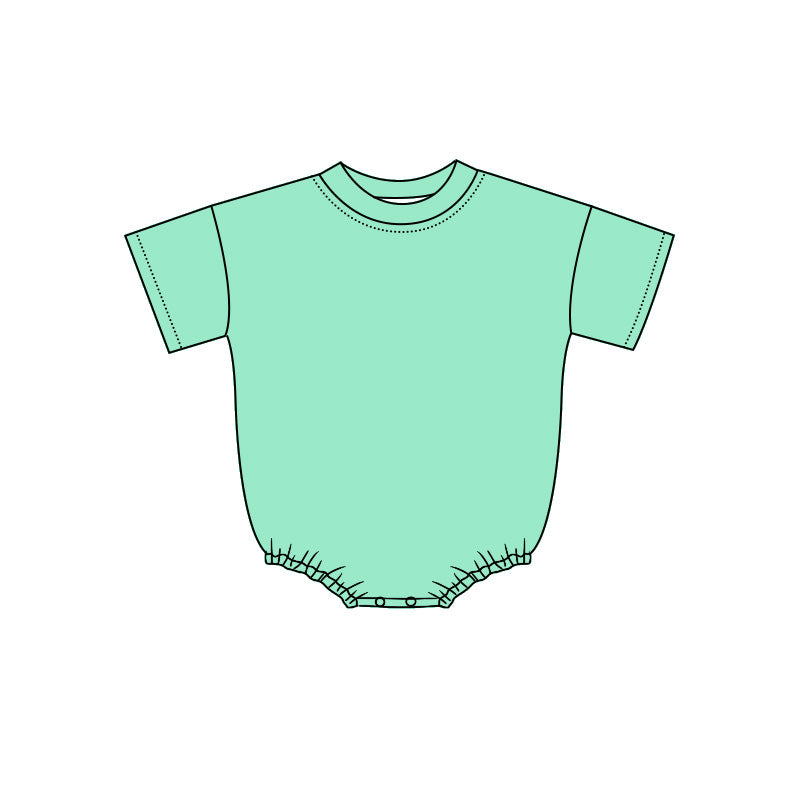 4.29 Baby Girls Boys Short Sleeve Mint Green Bubble Romper Preorder