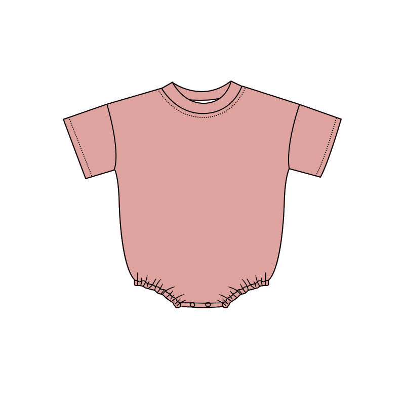 4.29 Baby Girls Boys Short Sleeve Dusty Rose Bubble Romper Preorder