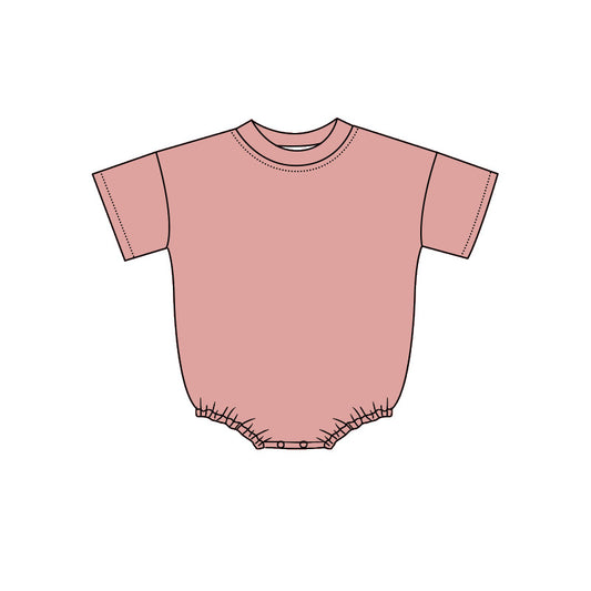 4.29 Baby Girls Boys Short Sleeve Dusty Rose Bubble Romper Preorder