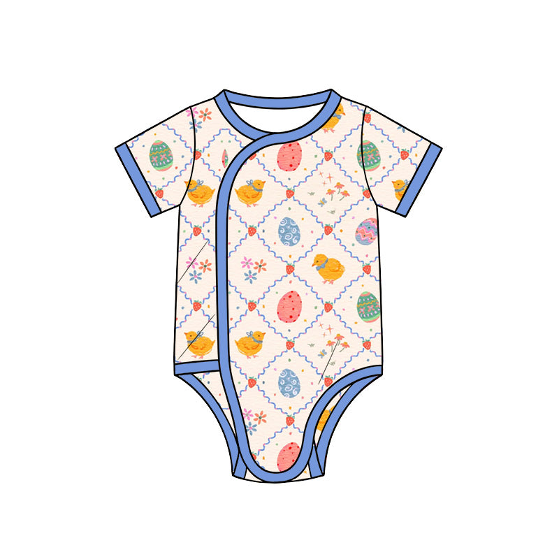 10.10 SR4344 Preorder Baby Girls Chicks & easter eggs Short Sleeve Romper