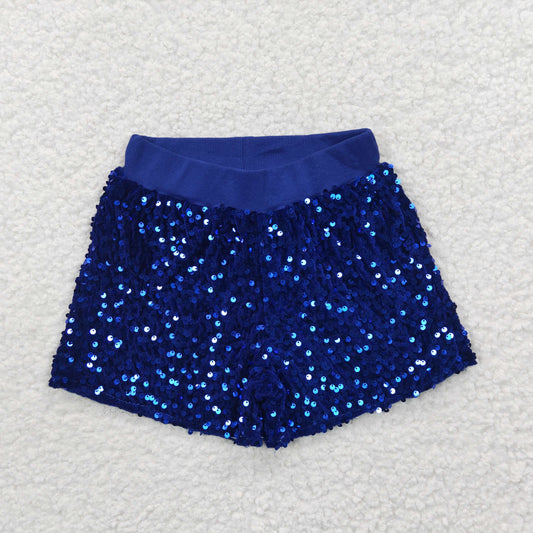 SS0038 Blue Baby Girls Sequins Shorts
