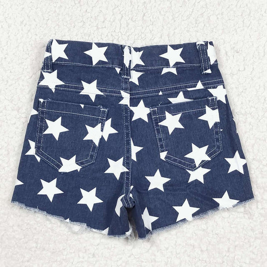 SS0168 Patriotic Star & Stripe Denim Shorts – Red, White & Navy