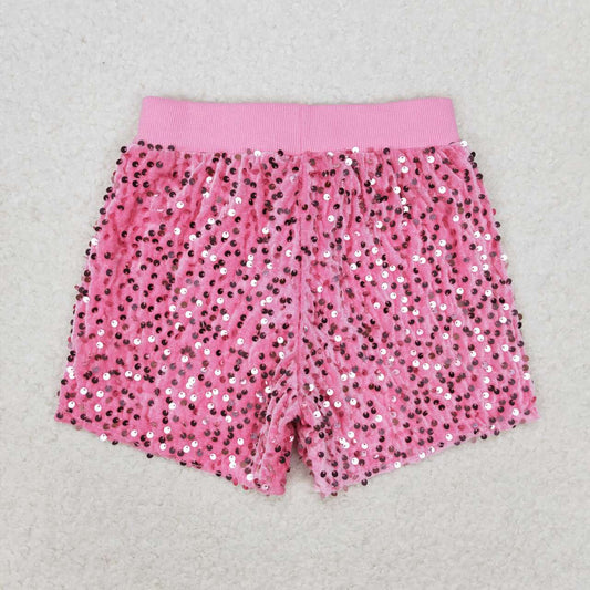 SS0350 Pink Baby Girls Sequins Shorts