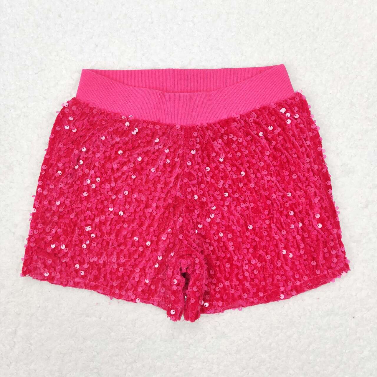 SS0351 Hot Pink Baby Girls Sequins Shorts
