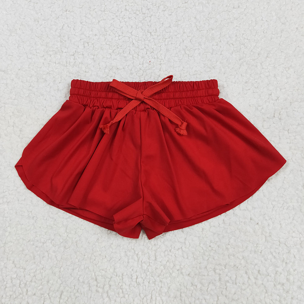 10 Solid Colors Girls Summer Bottom Flutter Yoga Shorts Sibling Matching Wear