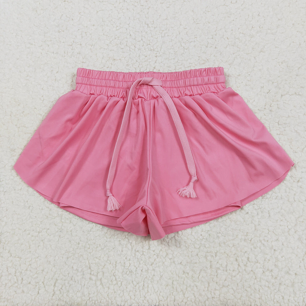 10 Solid Colors Girls Summer Bottom Flutter Yoga Shorts Sibling Matching Wear