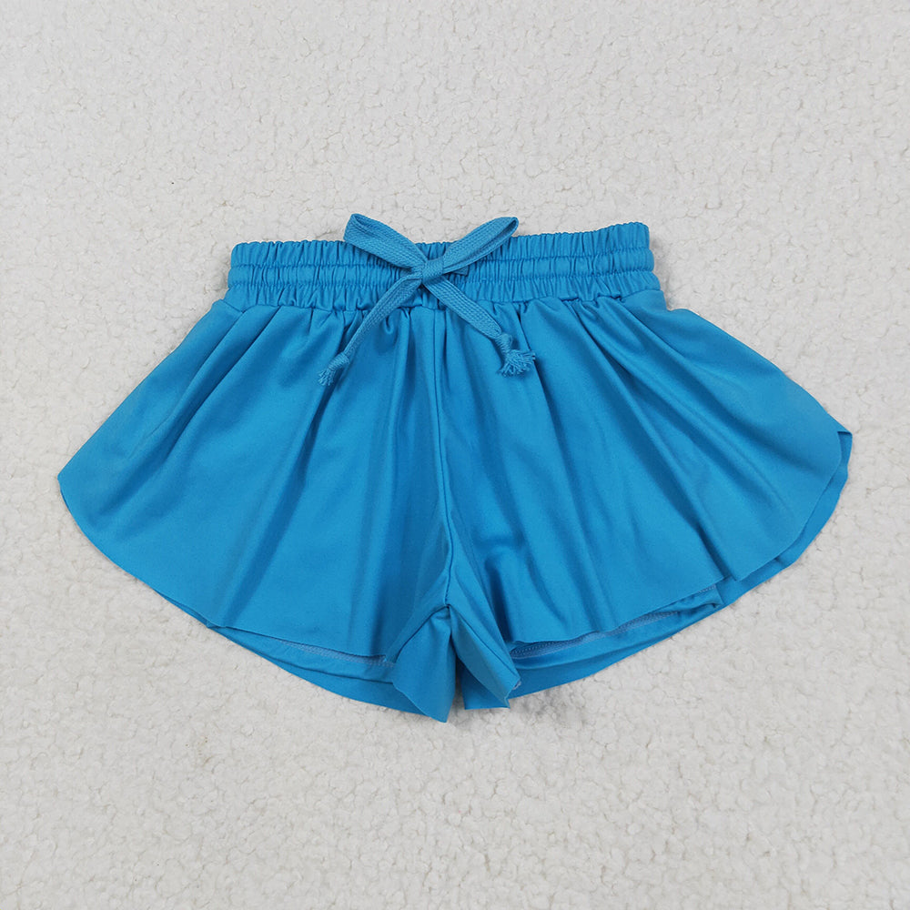 10 Solid Colors Girls Summer Bottom Flutter Yoga Shorts Sibling Matching Wear
