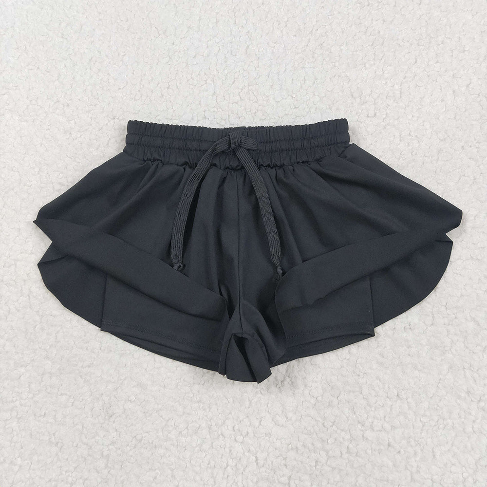 10 Solid Colors Girls Summer Bottom Flutter Yoga Shorts Sibling Matching Wear