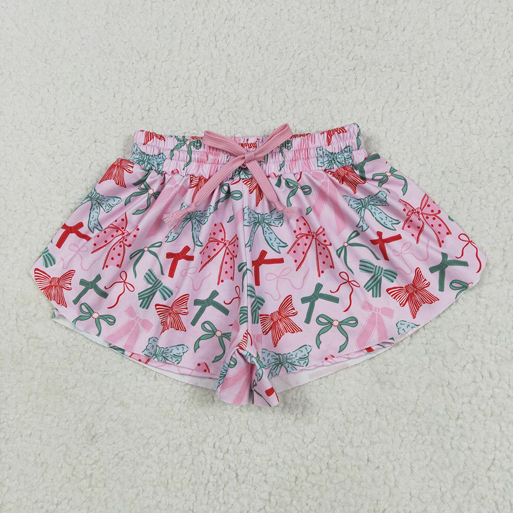 8 Colors Bows Leopard Girls Summer Bottom Flutter Shorts Sibling Matching Styles