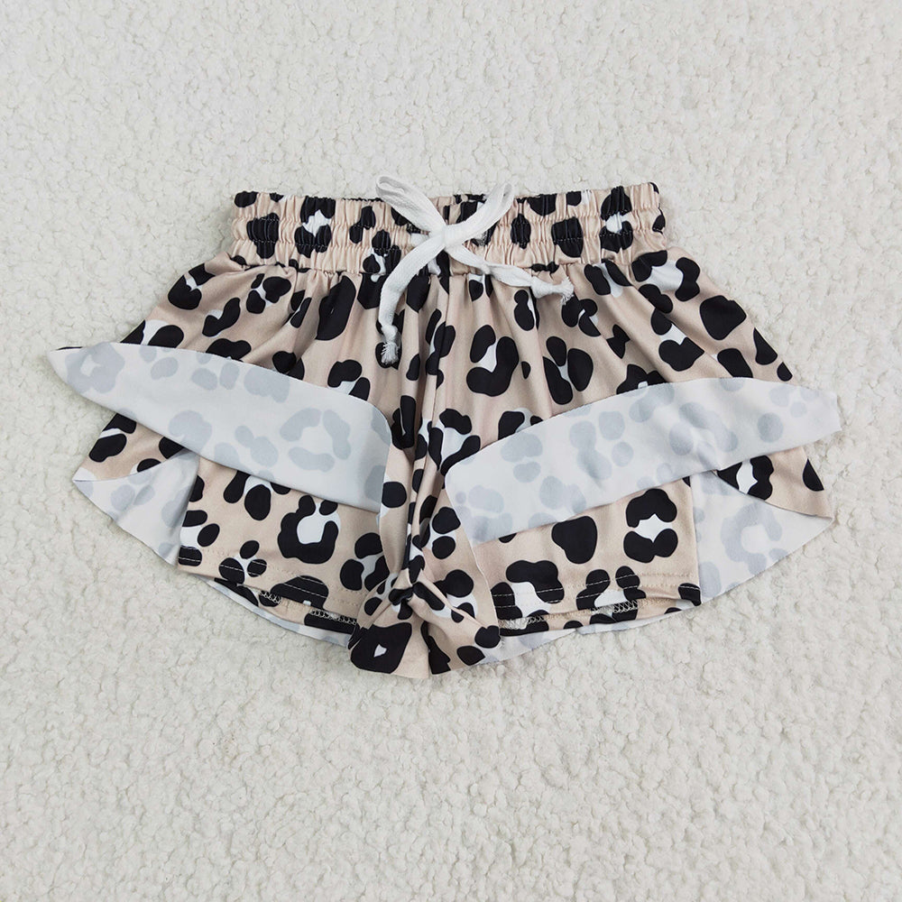 8 Colors Bows Leopard Girls Summer Bottom Flutter Shorts Sibling Matching Styles