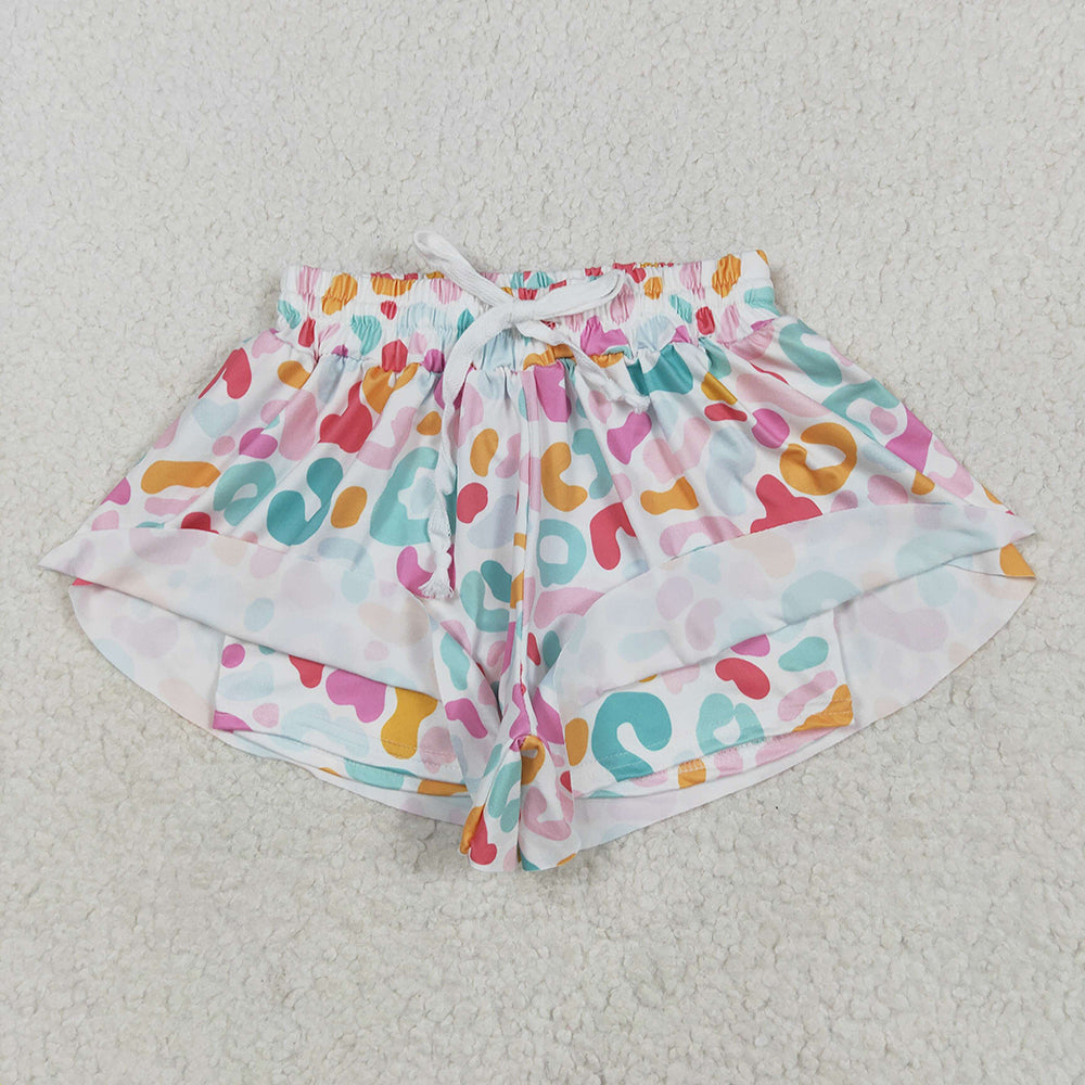 8 Colors Bows Leopard Girls Summer Bottom Flutter Shorts Sibling Matching Styles