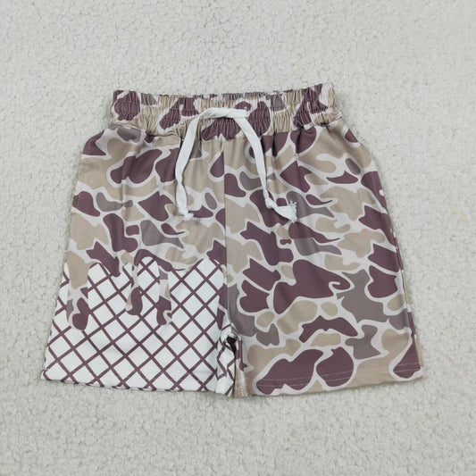 SS0648 Dark Grey Camo Boys Bottom Shorts