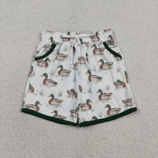 SS0677 Duck Print Pockets Boys Bottom Shorts
