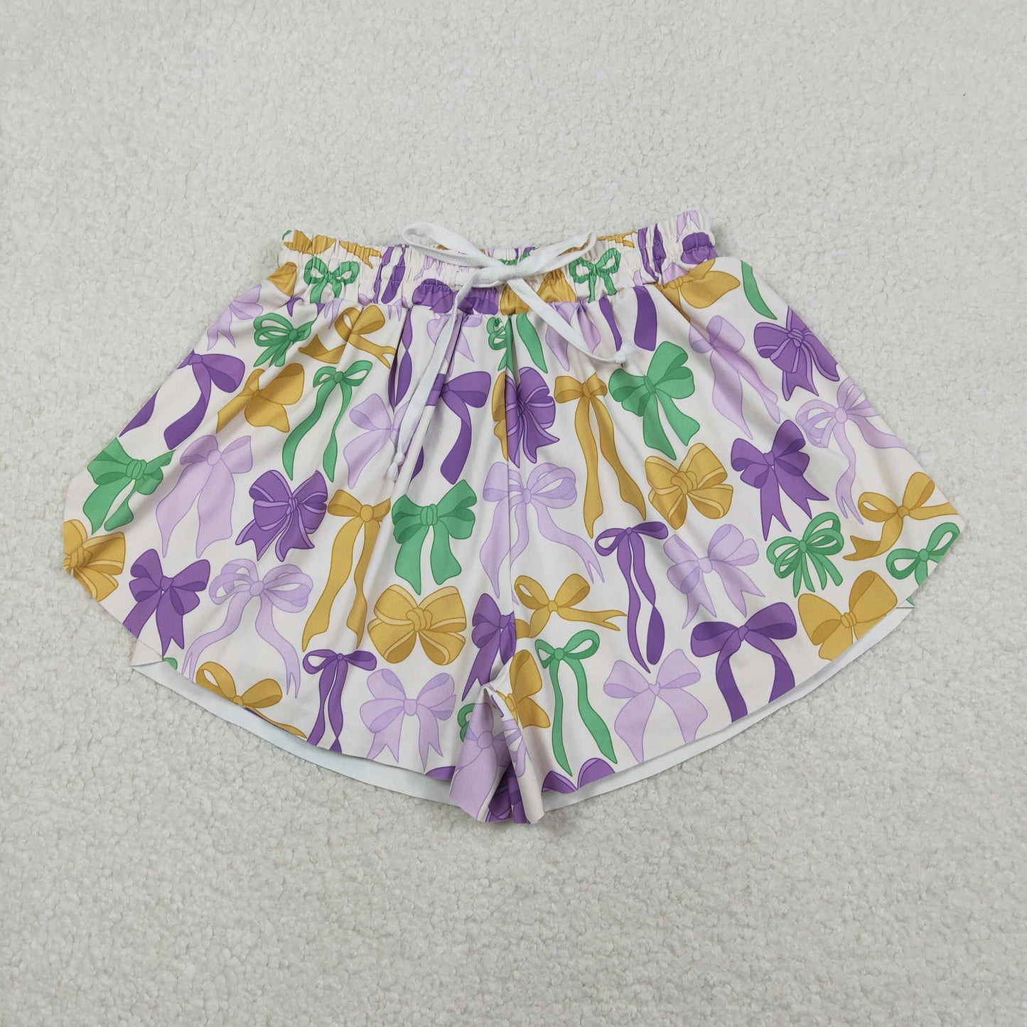 Mama and Me Mardigras Donuts Stripe Yoga Active Ruffle Shorts Bottoms