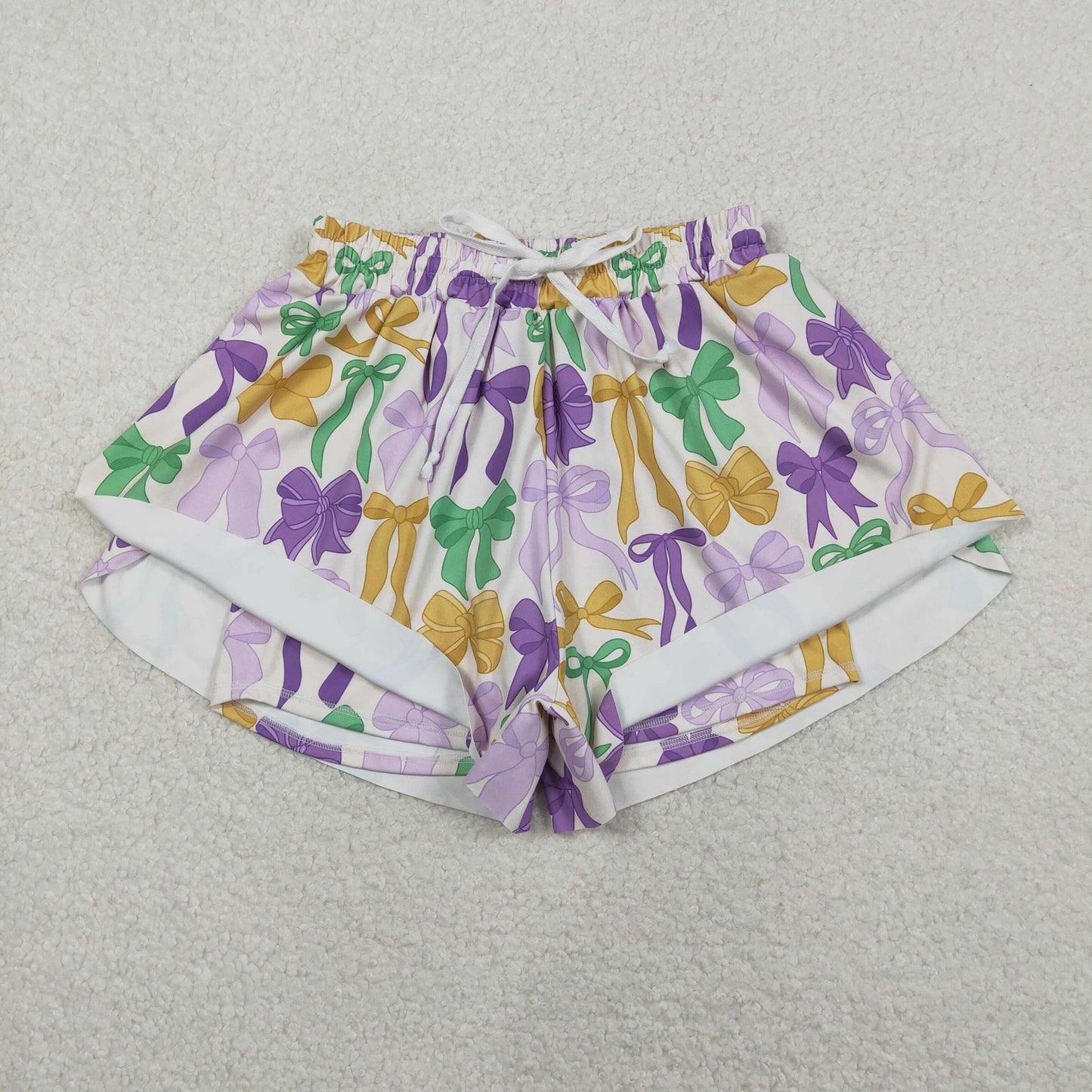 Mama and Me Mardigras Donuts Stripe Yoga Active Ruffle Shorts Bottoms
