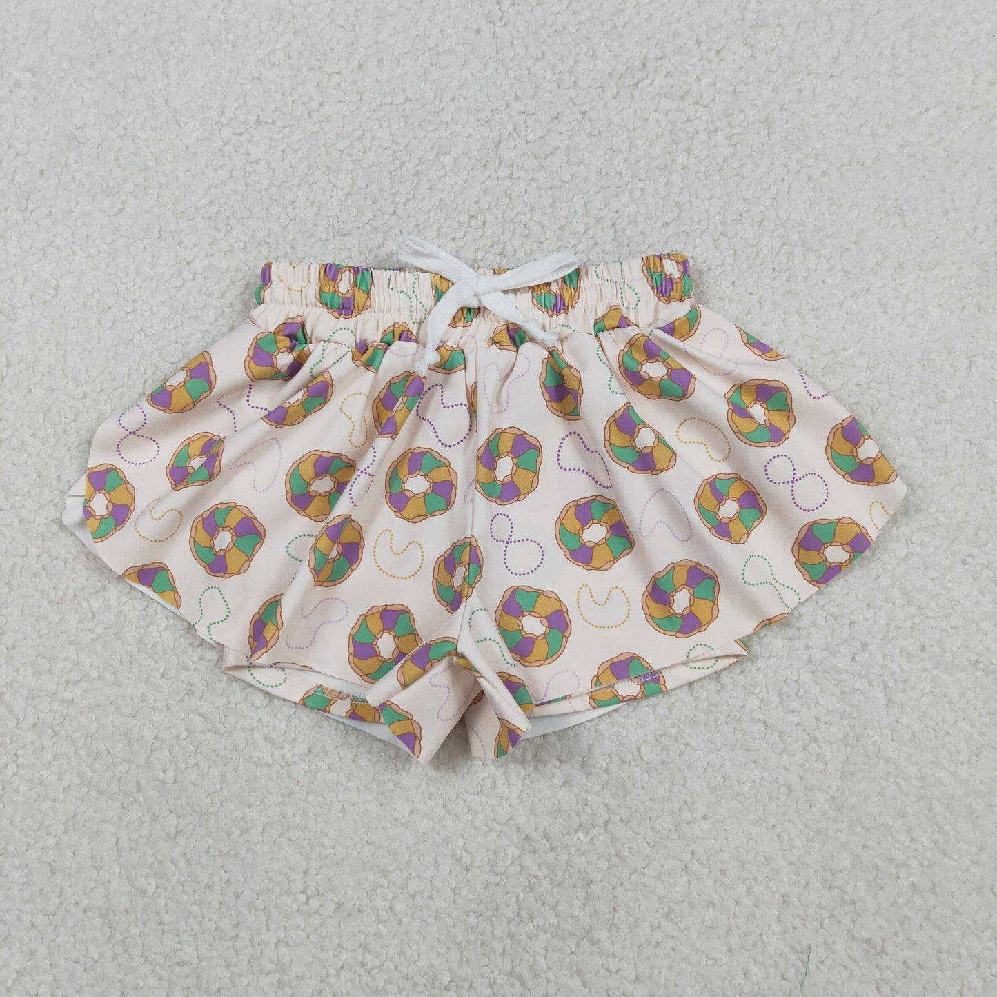 Family Adult Kids Mardigras Donuts Dress Button Polo Shirts Tops Skorts Clothes Set Yoga Shorts