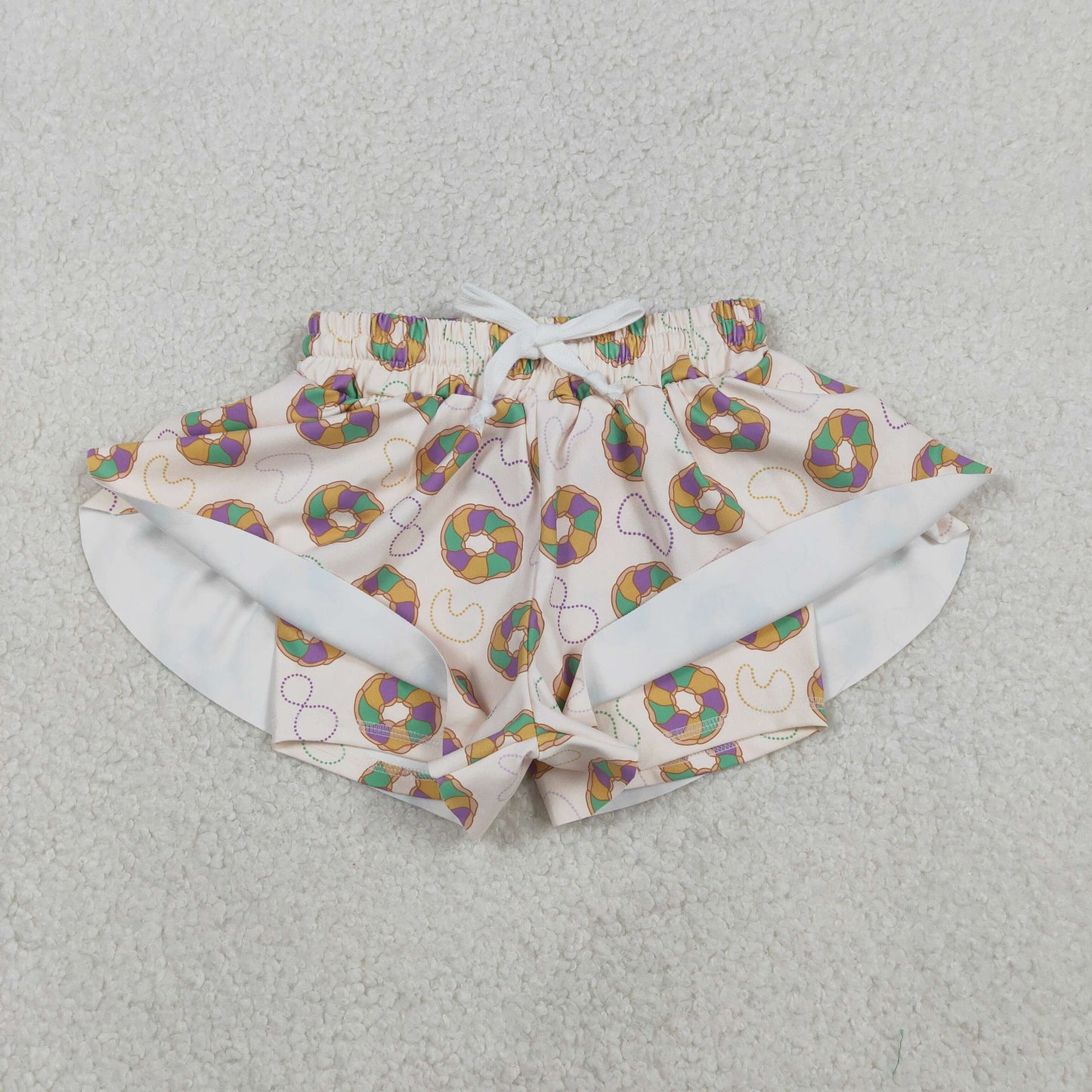 Family Adult Kids Mardigras Donuts Dress Button Polo Shirts Tops Skorts Clothes Set Yoga Shorts