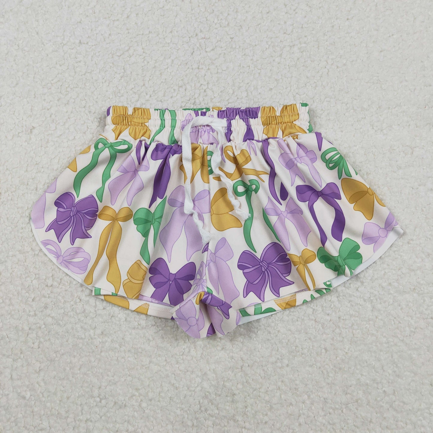 Mama and Me Mardigras Donuts Stripe Yoga Active Ruffle Shorts Bottoms