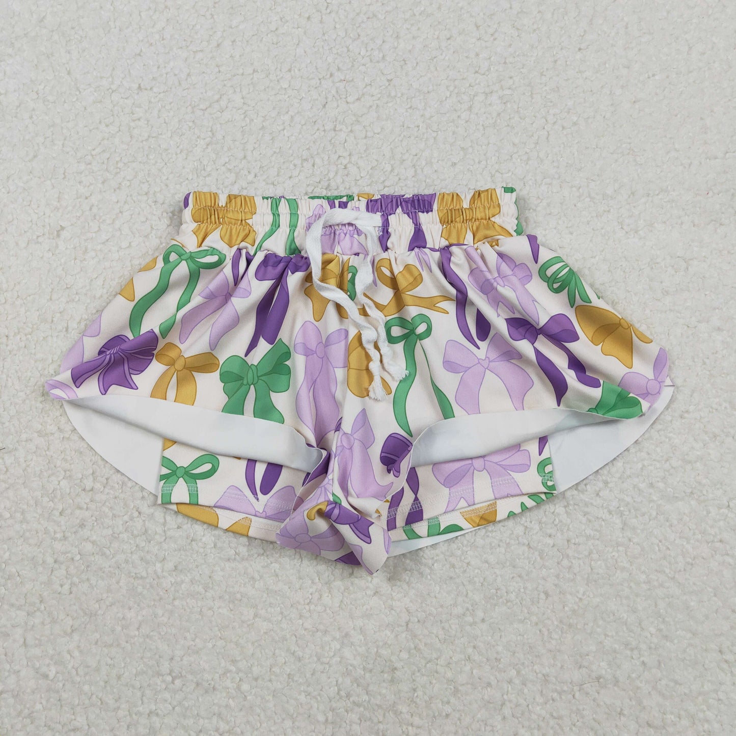 Mama and Me Mardigras Donuts Stripe Yoga Active Ruffle Shorts Bottoms