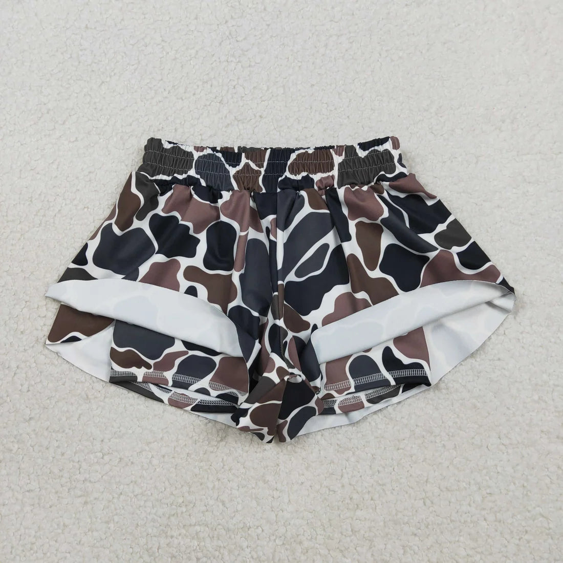 Sibling Toddler Girls Camo Leoaprd Ruffle Shorts Active Bottoms