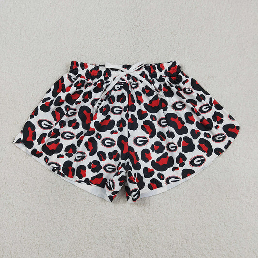 SS0804 Teams Georgia Leopard Print Woman Summer Bottom Yoga Flutter Shorts