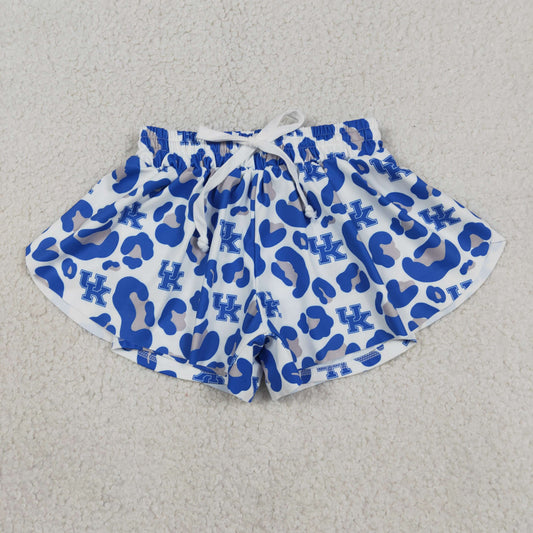 Teams Kentucky Leopard Print Girls Summer Bottom Yoga Flutter Shorts