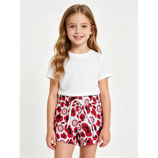 SS0817 Teams Alabama Leopard Girls Yoga Bottom Flutter Shorts