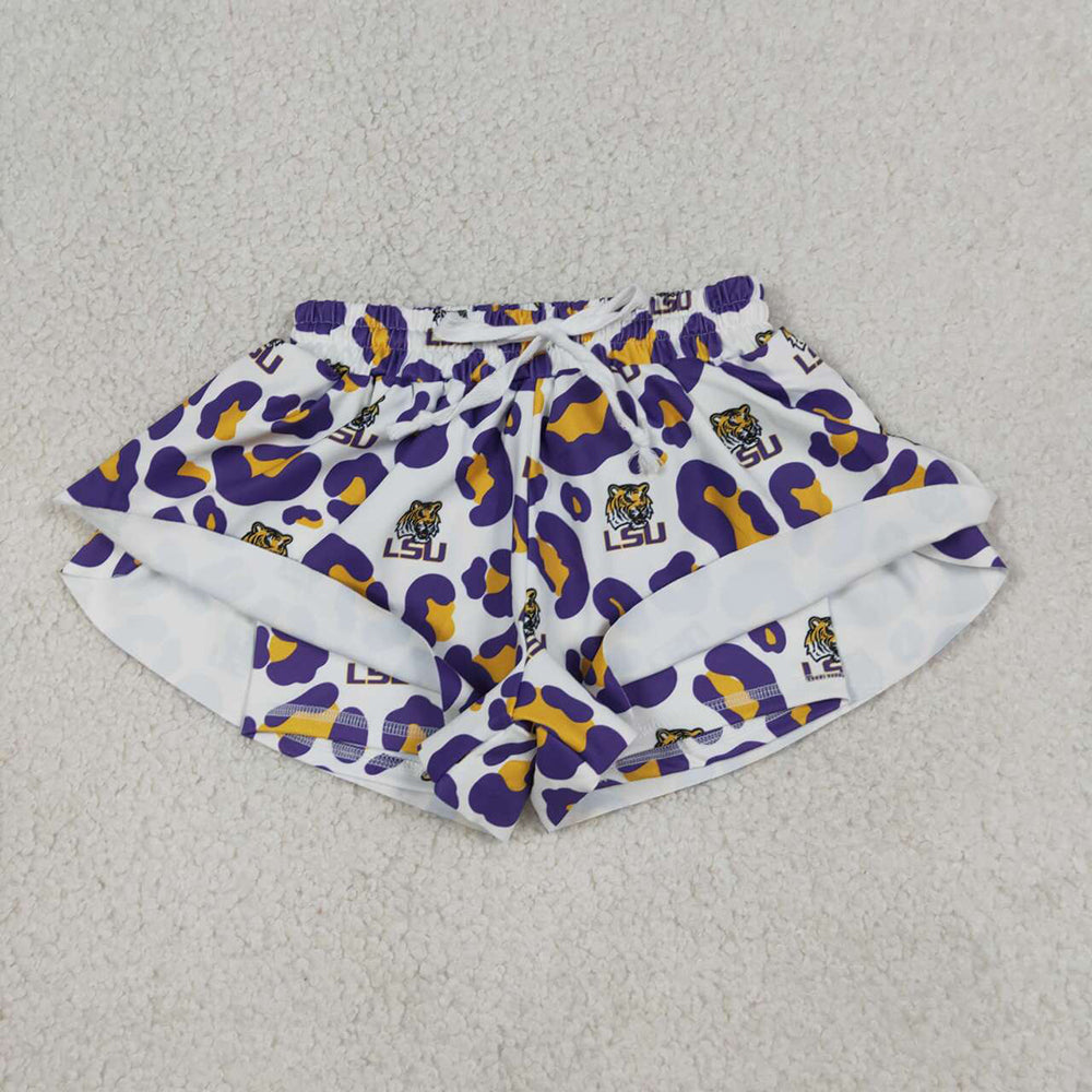 Sport Team Mommy and Me Bottom Summer Yoga Flutter Shorts Family Wear