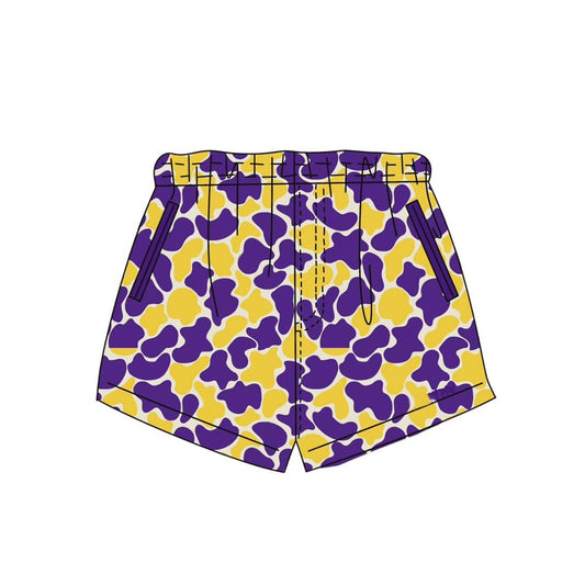 3.26 SS0874 Baby Girls Purple Yellow Camo Shorts Preorder