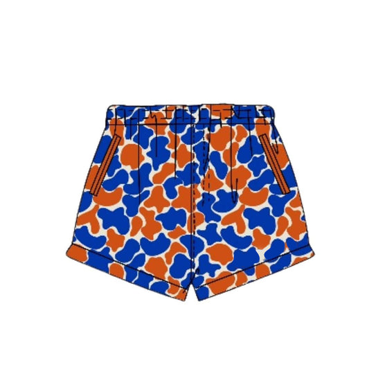 3.26 SS0876 Baby Girl Orange Blue Camo Shorts Preorder