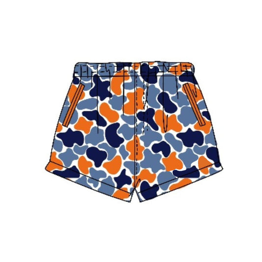 3.26 SS0879 Baby Boys Orange Blue Camo Shorts Preorder