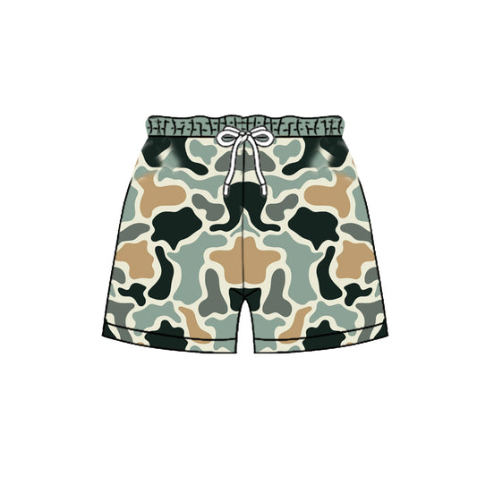 4.8 SS0892 Preorder Green Brown Camo Print Boys Bottom Shorts