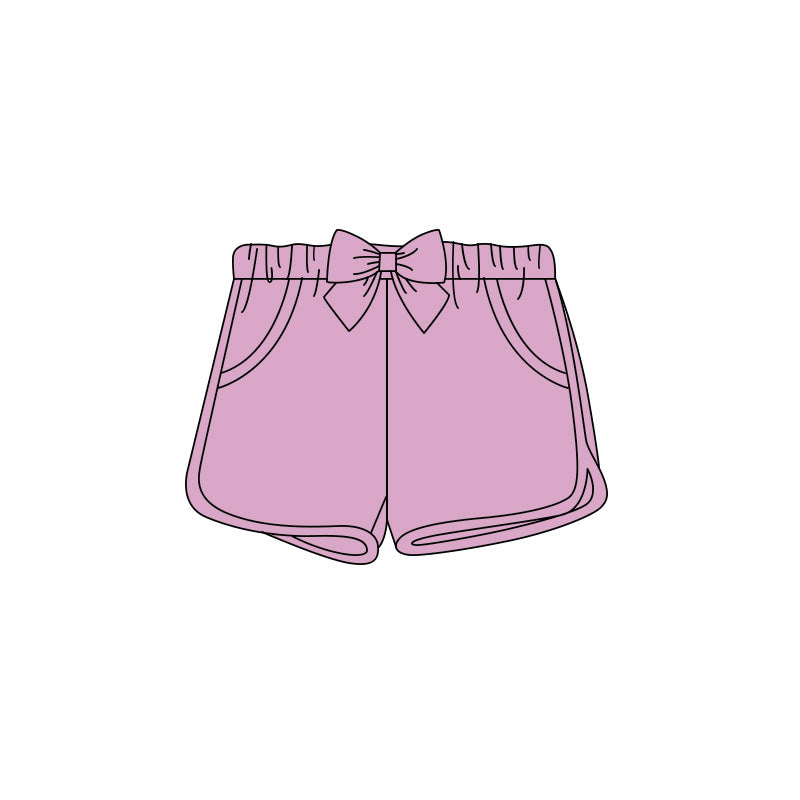 5.6 Toddler Girls  Purple Pocket Shorts With Bow Preorder