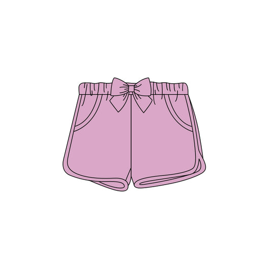 5.6 Toddler Girls  Purple Pocket Shorts With Bow Preorder