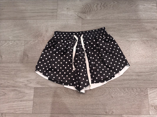 7.24 Preorder SS0968 Black Dots Print Girls Bottom Yoga Flutter Shorts