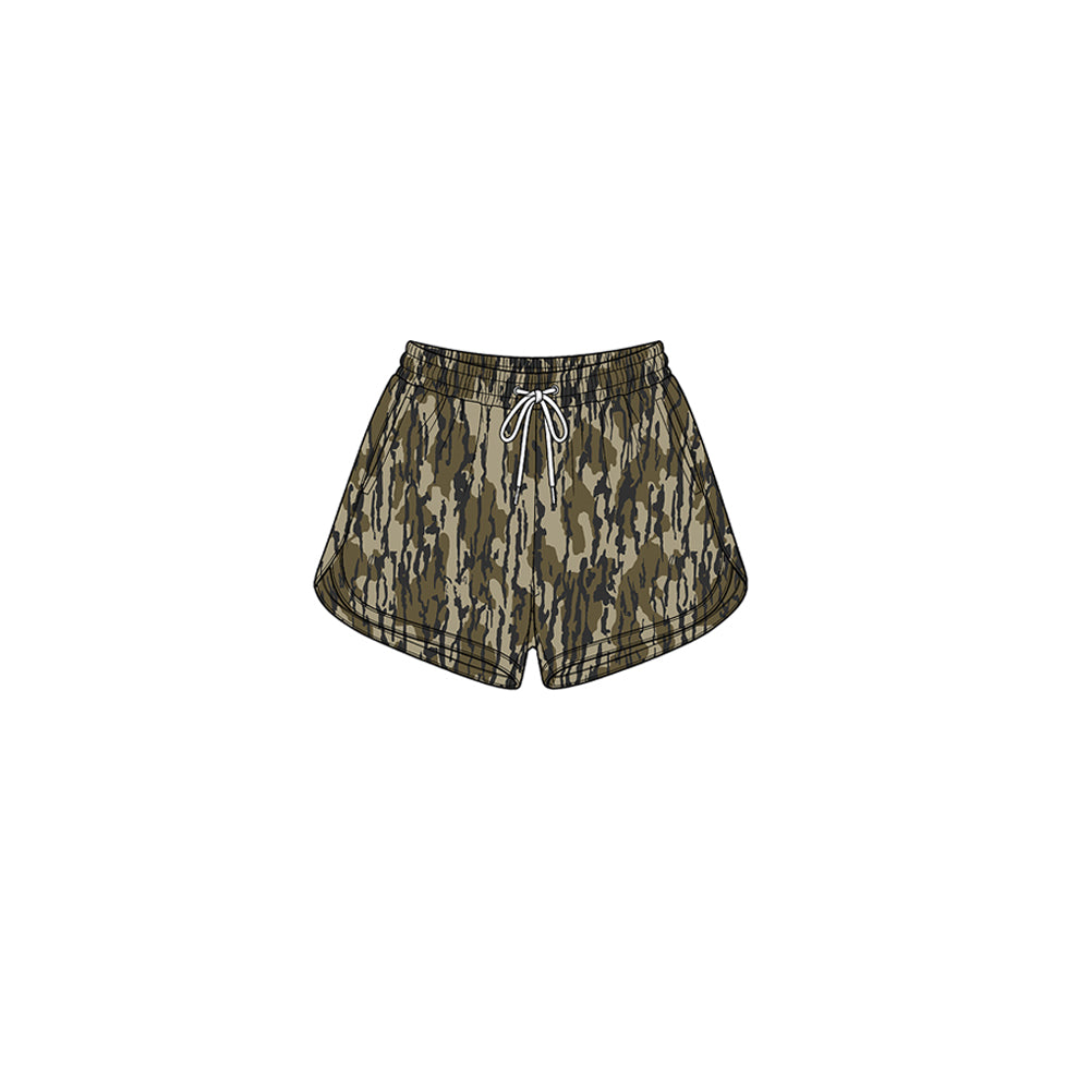8.1 SS0981 Preorder Camo Print Girls Bottom Yoga Pockets Shorts