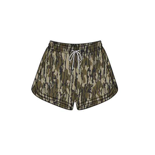 8.1 SS0986 Preorder Adult Camo Print Woman Bottom Yoga Pockets Shorts