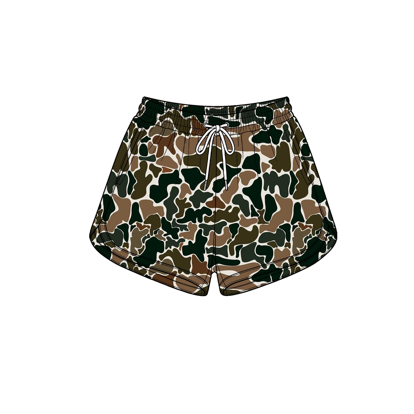 8.1 SS0988 Preorder Adult Brown Camo Print Woman Bottom Yoga Pockets Shorts